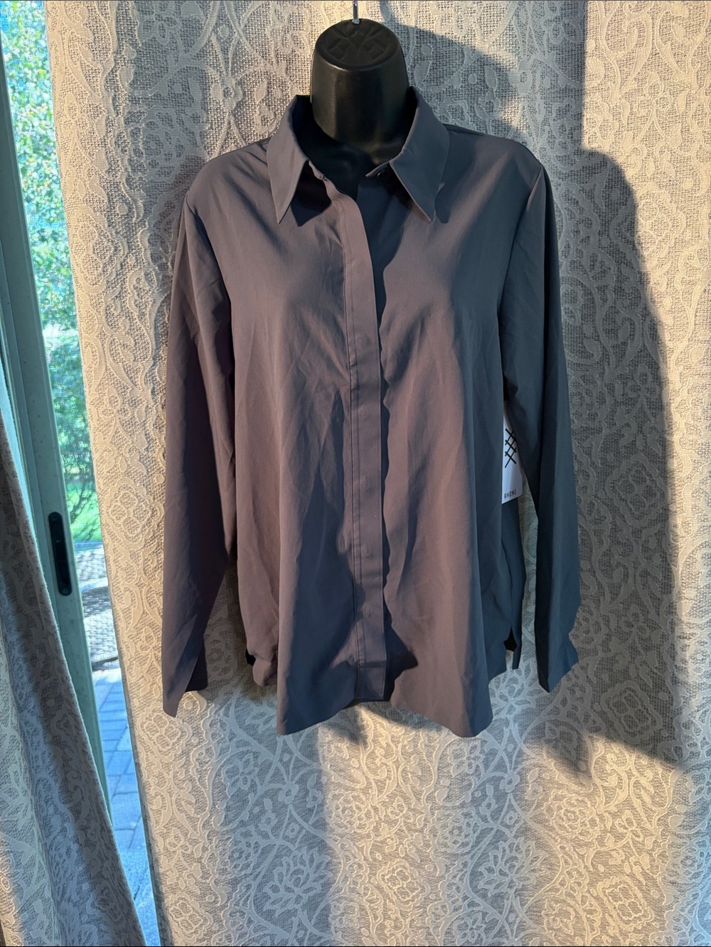 Rhône Classic Long-Sleeve Button-Up Shirt medium — blue slate (grayish) - NWT